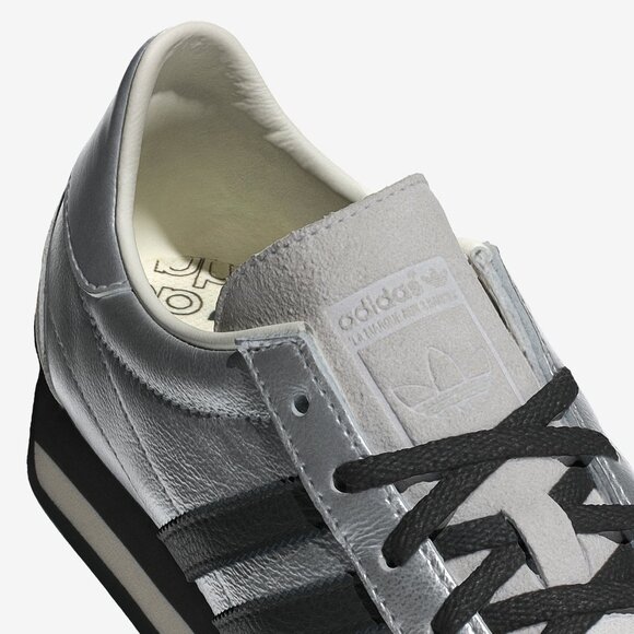 Adidas Originals Women's Silver Metallic Black Country OG Sneakers JH6337 - Picture 6 of 7